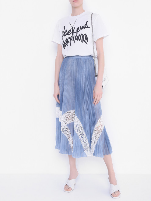 Юбка-гофре с кружевом Ermanno Scervino - МодельОбщийВид