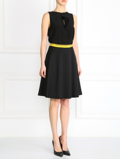 Шерстяная юбка с узором на поясе Moschino Couture - Модель Общий вид