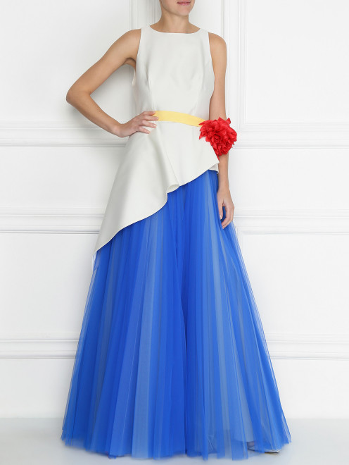 Платье-макси с  пышной юбкой из сетки Carolina Herrera - МодельОбщийВид