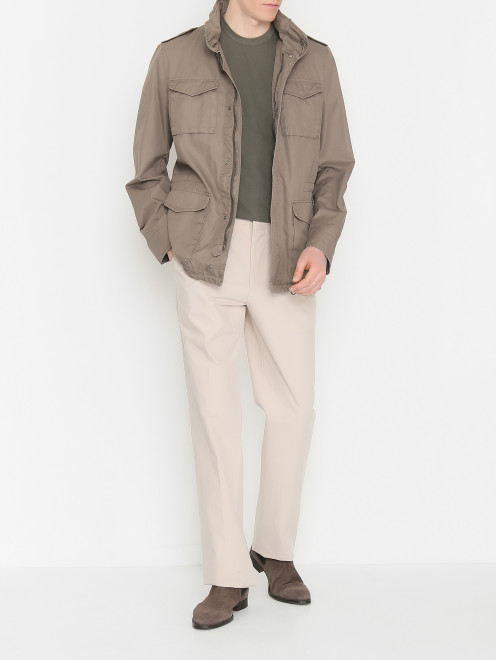 Куртка из хлопка с накладными карманами Herno - МодельОбщийВид