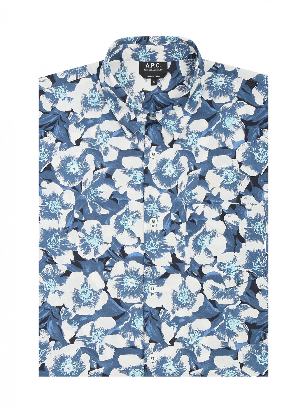 Рубашка хлопковая с цветочным узором A.P.C.  –  Общий вид  – Цвет:  Узор