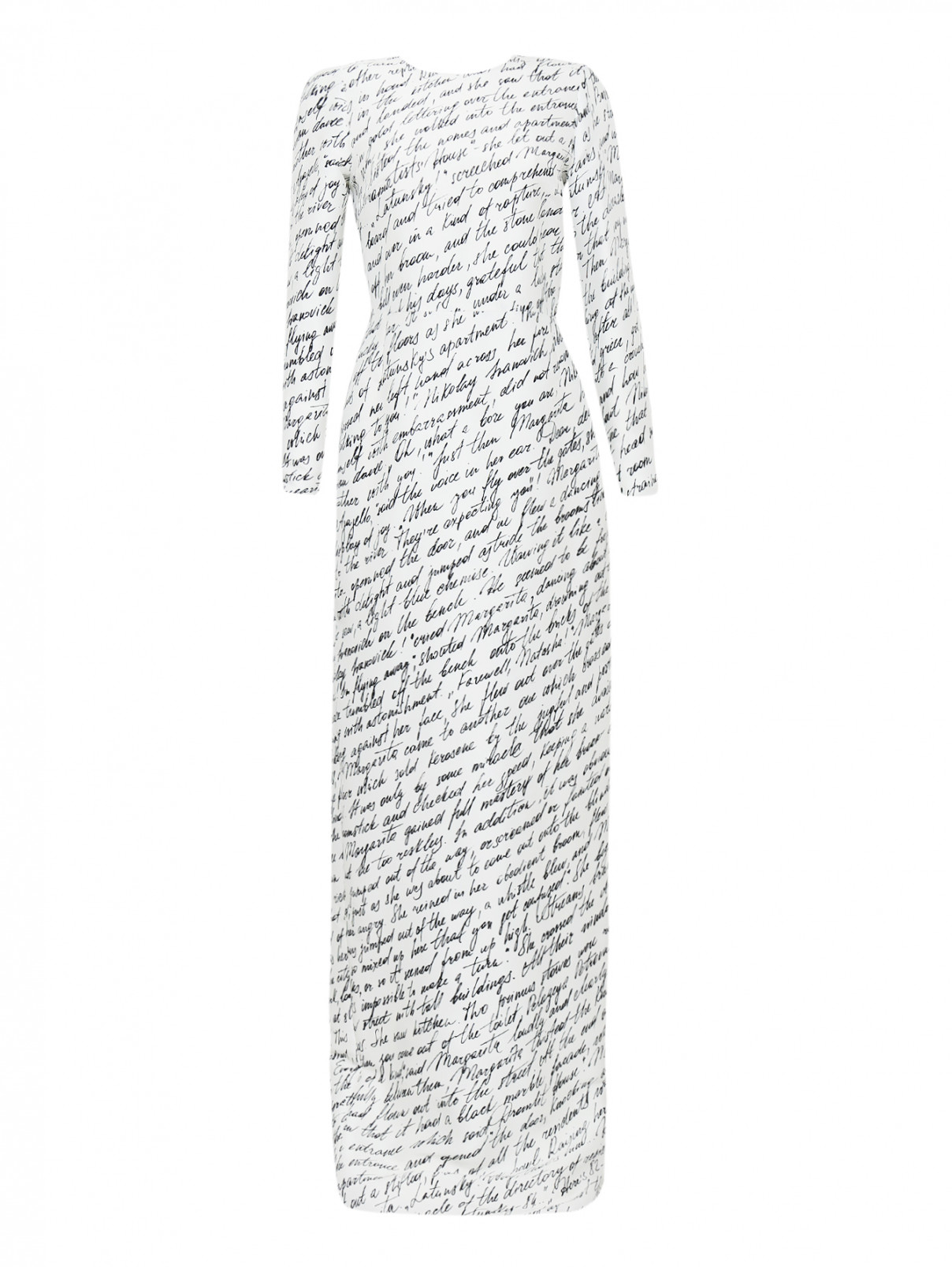 Платье-макси из шелка с узором Alexander Terekhov  –  Общий вид  – Цвет:  Узор