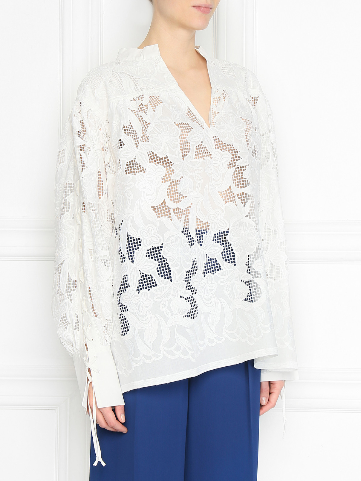 Блуза из кружева By Malene Birger  –  МодельВерхНиз  – Цвет:  Белый