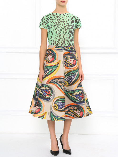 Жаккардовая юбка с абстрактным принтом  Vika Gazinskaya - Модель Общий вид
