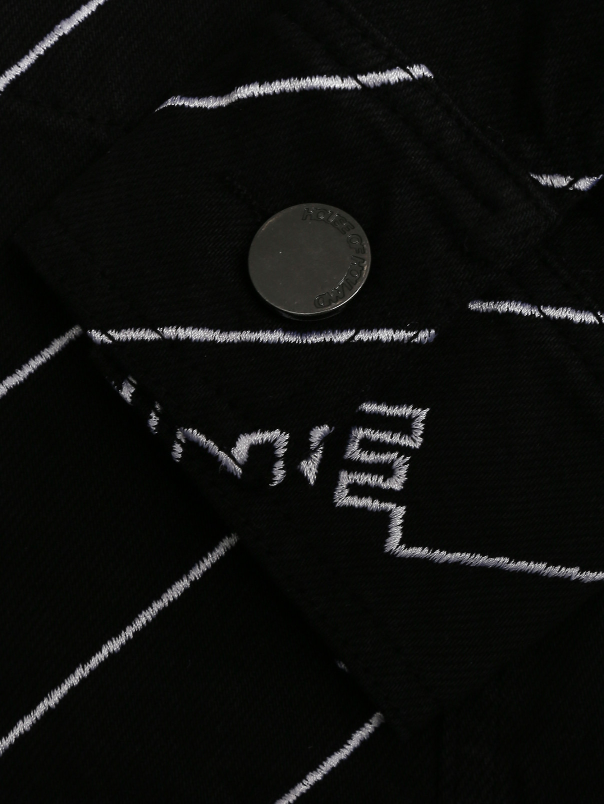 Куртка джинсовая с вышивкой House of Holland  –  Деталь1  – Цвет:  Черный
