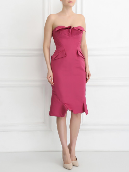 Платье-футляр из шелка без рукавов Zac Posen - Модель Общий вид