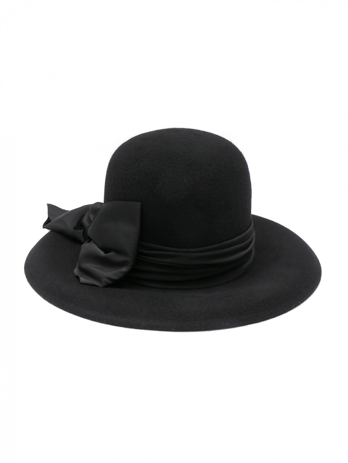 Шляпа из шерсти с  декоративным бантом Eugenia Kim  –  Обтравка1  – Цвет:  Черный
