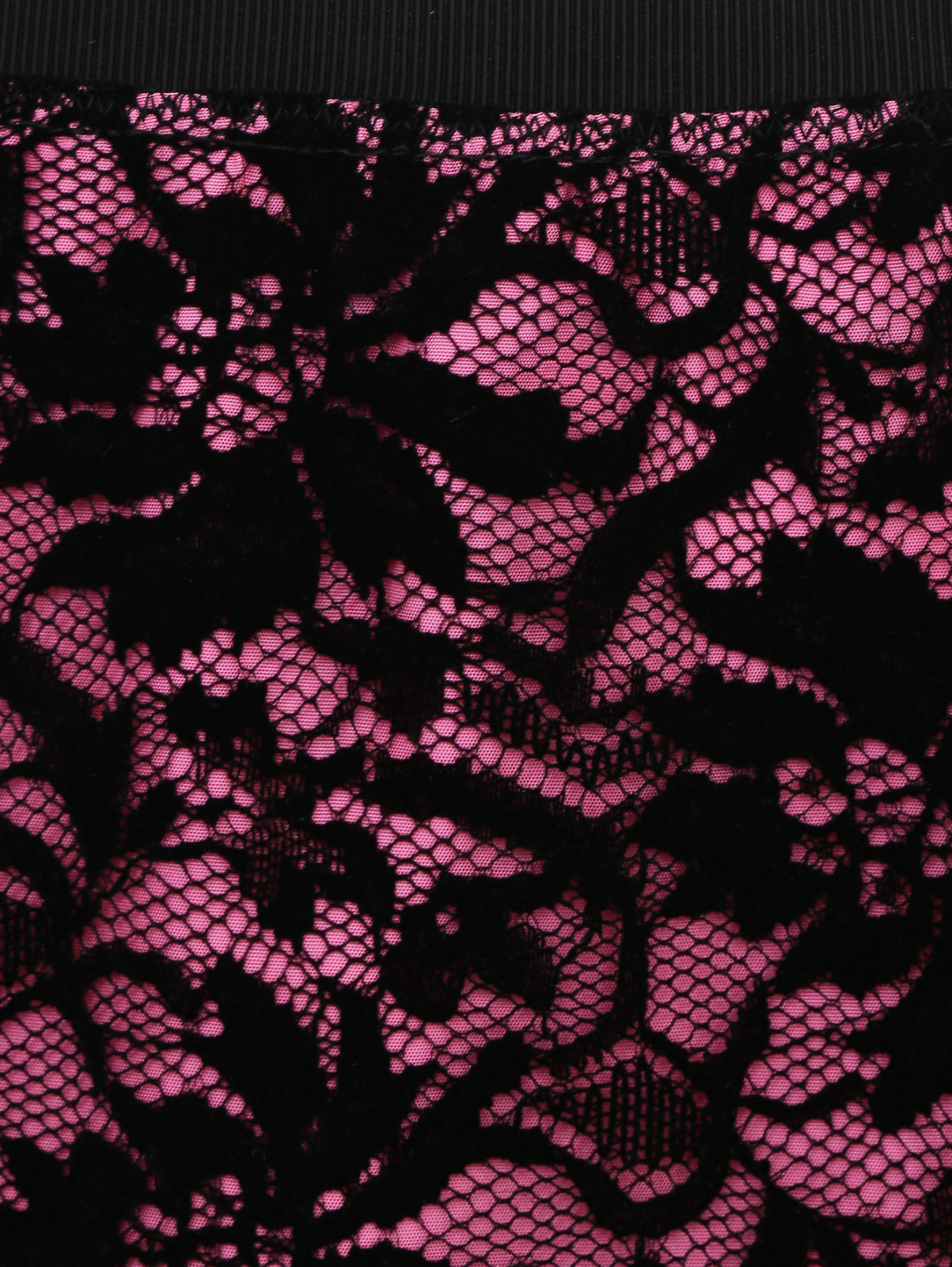 Кружевная юбка-трапеция с контрастной отделкой Marc Jacobs  –  Деталь  – Цвет:  Черный