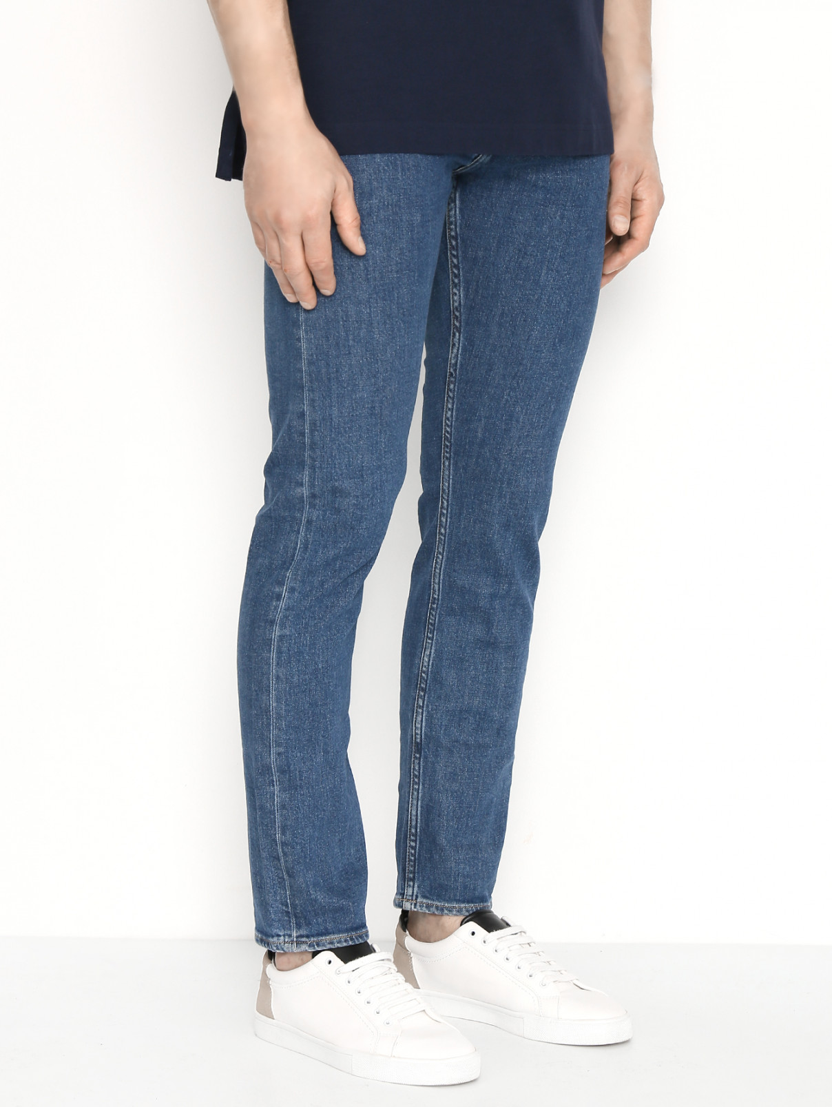 Джинсы зауженного кроя Calvin Klein Jeans  –  МодельВерхНиз  – Цвет:  Синий