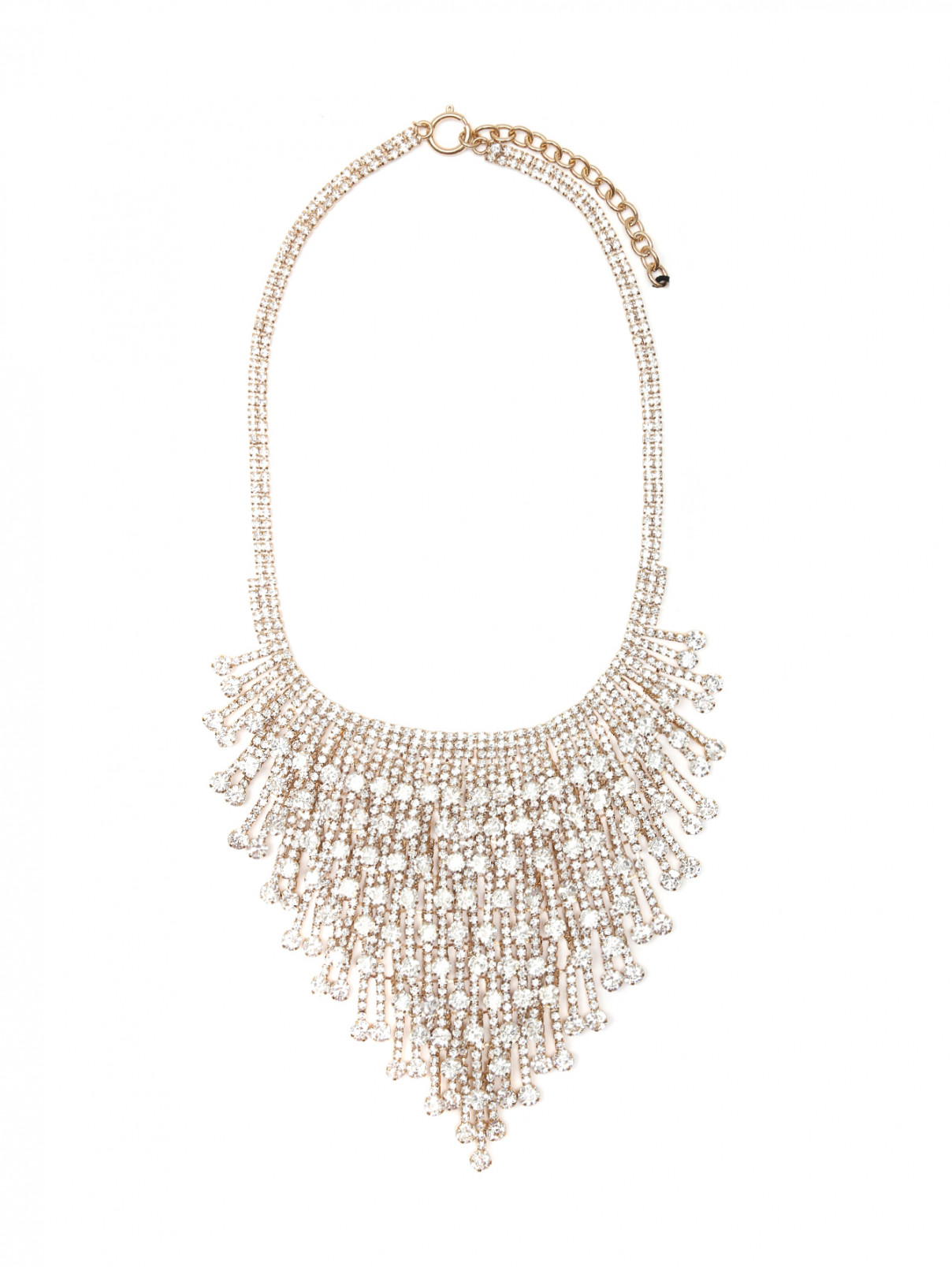 Ожерелье, декорированное стразами Marina Rinaldi  –  Общий вид  – Цвет:  Золотой