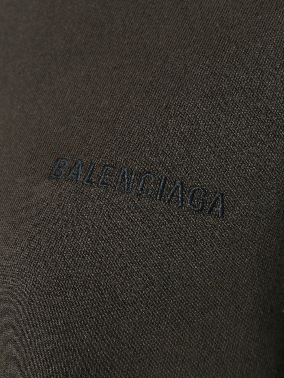 Свитшот из хлопка с логотипом Balenciaga  –  Деталь  – Цвет:  Зеленый