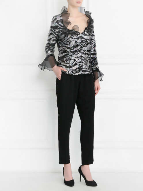 Блуза декорированная пайетками Mariella Burani - Модель Общий вид