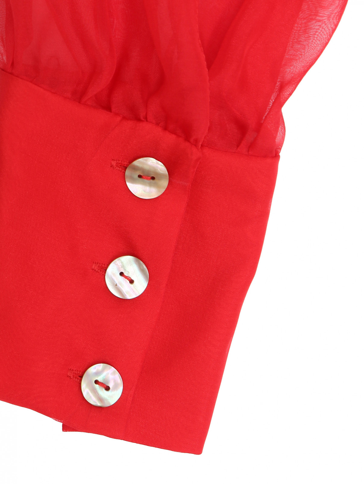 Платье макси из шелка с поясом Yanina  –  Деталь1  – Цвет:  Красный