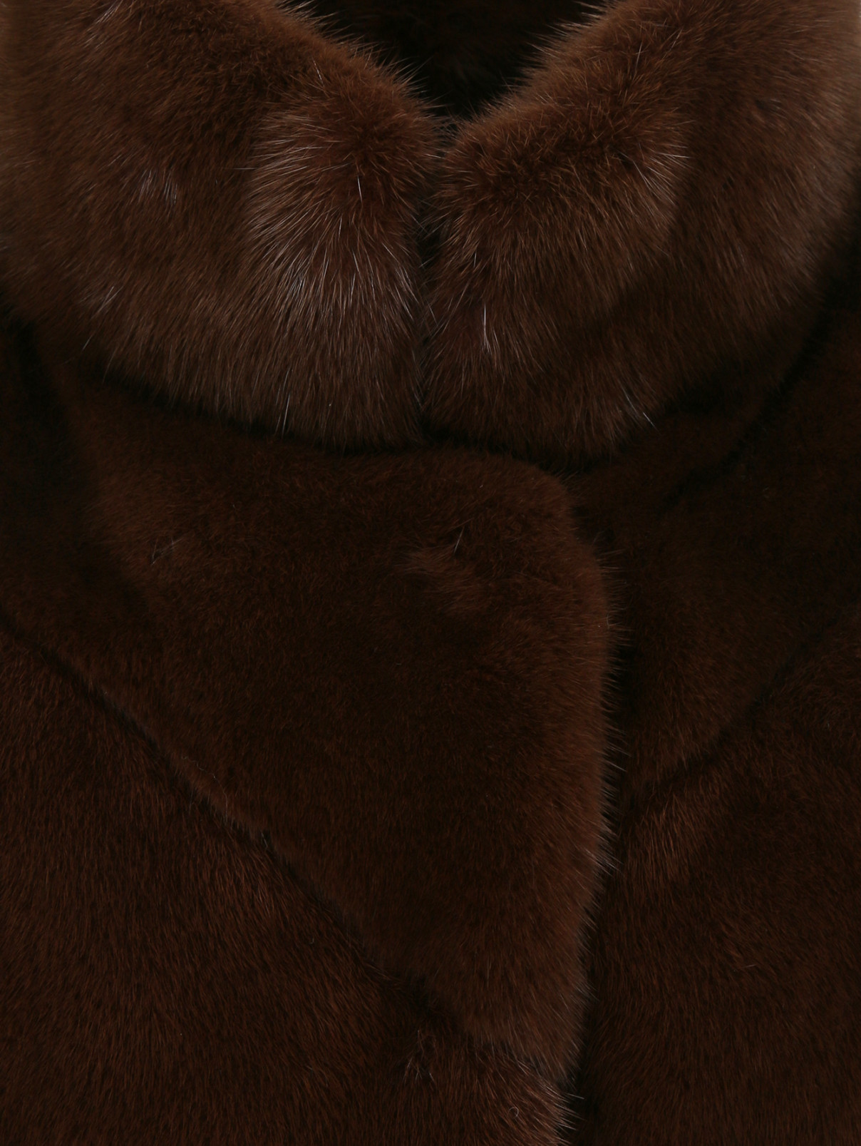 Шуба из меха норки с коротким рукавом Fabio Gavazzi  –  Деталь  – Цвет:  Коричневый