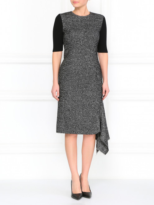 Платье-футляр из шерсти,мохера и шелка с воланом Michael Kors - Модель Общий вид