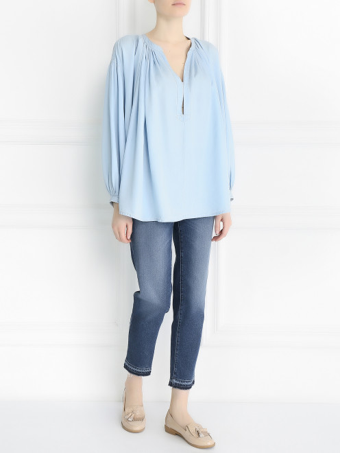 Блуза с драпировкой свободного кроя Sonia Rykiel - Модель Общий вид