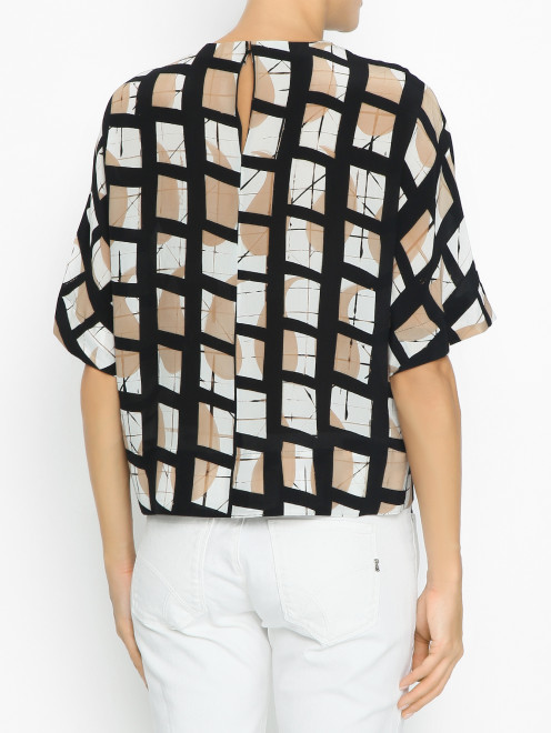 Блуза из шелка с геометрическим узором Barba Napoli - МодельВерхНиз1