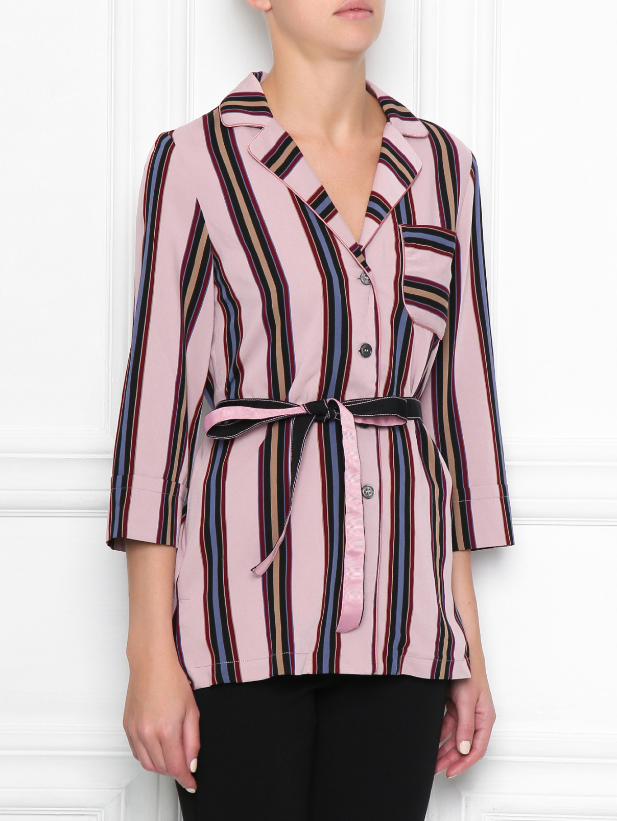 Блуза с узором "полоска" Beatrice .b  –  МодельВерхНиз  – Цвет:  Розовый