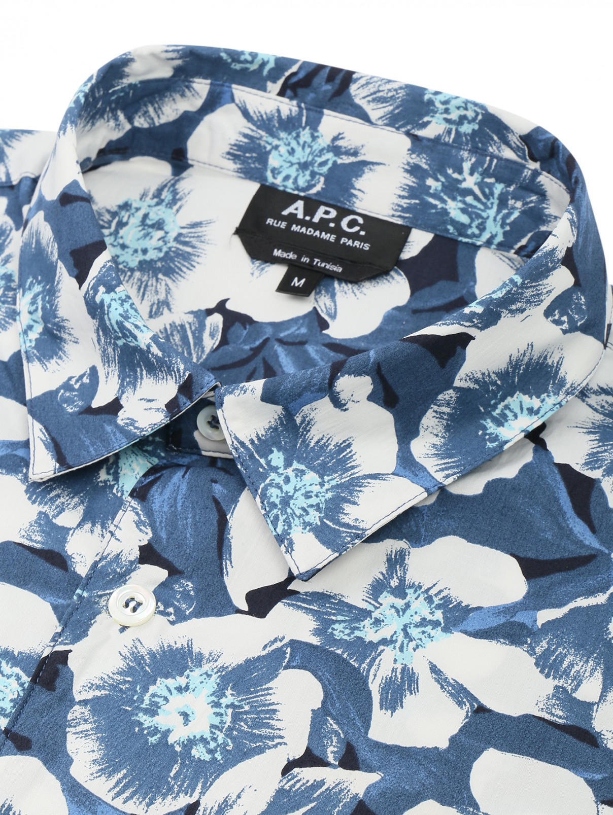Рубашка хлопковая с цветочным узором A.P.C.  –  Деталь  – Цвет:  Узор