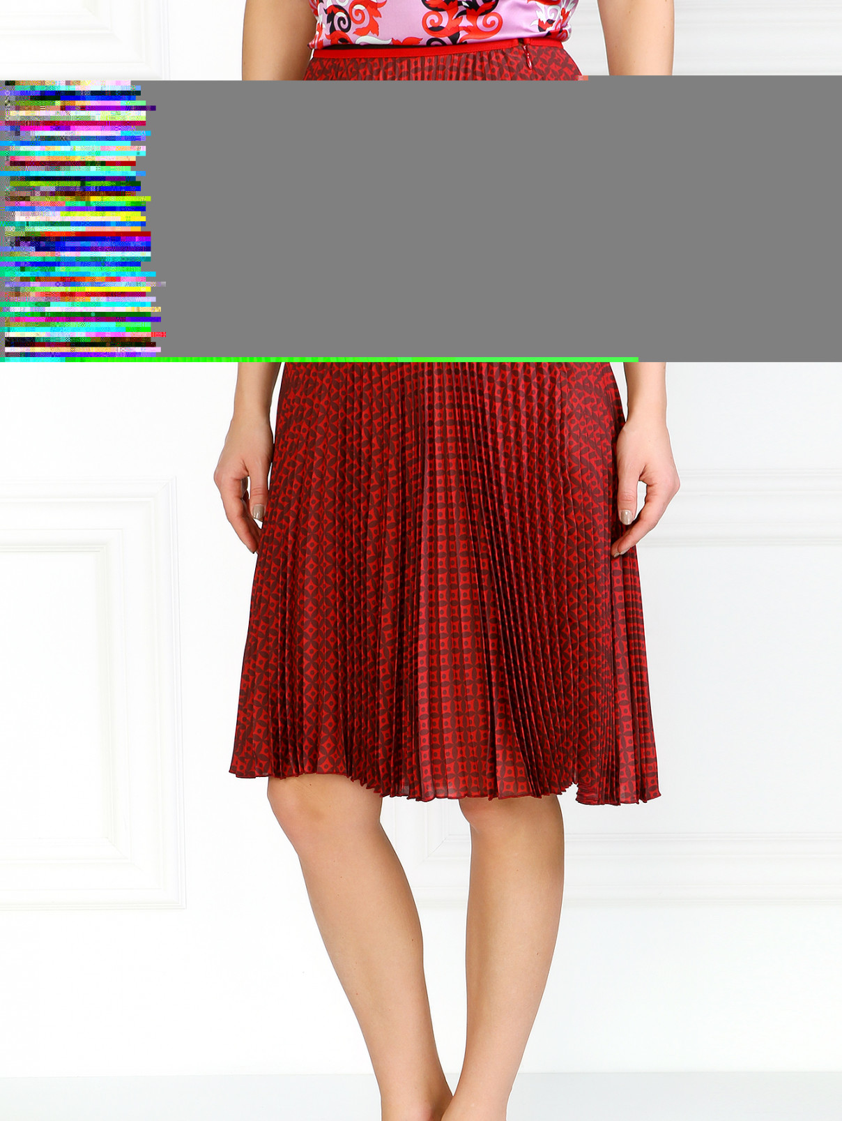 Шелковая юбка в плиссировку Alberto Biani  –  Модель Верх-Низ  – Цвет:  Узор