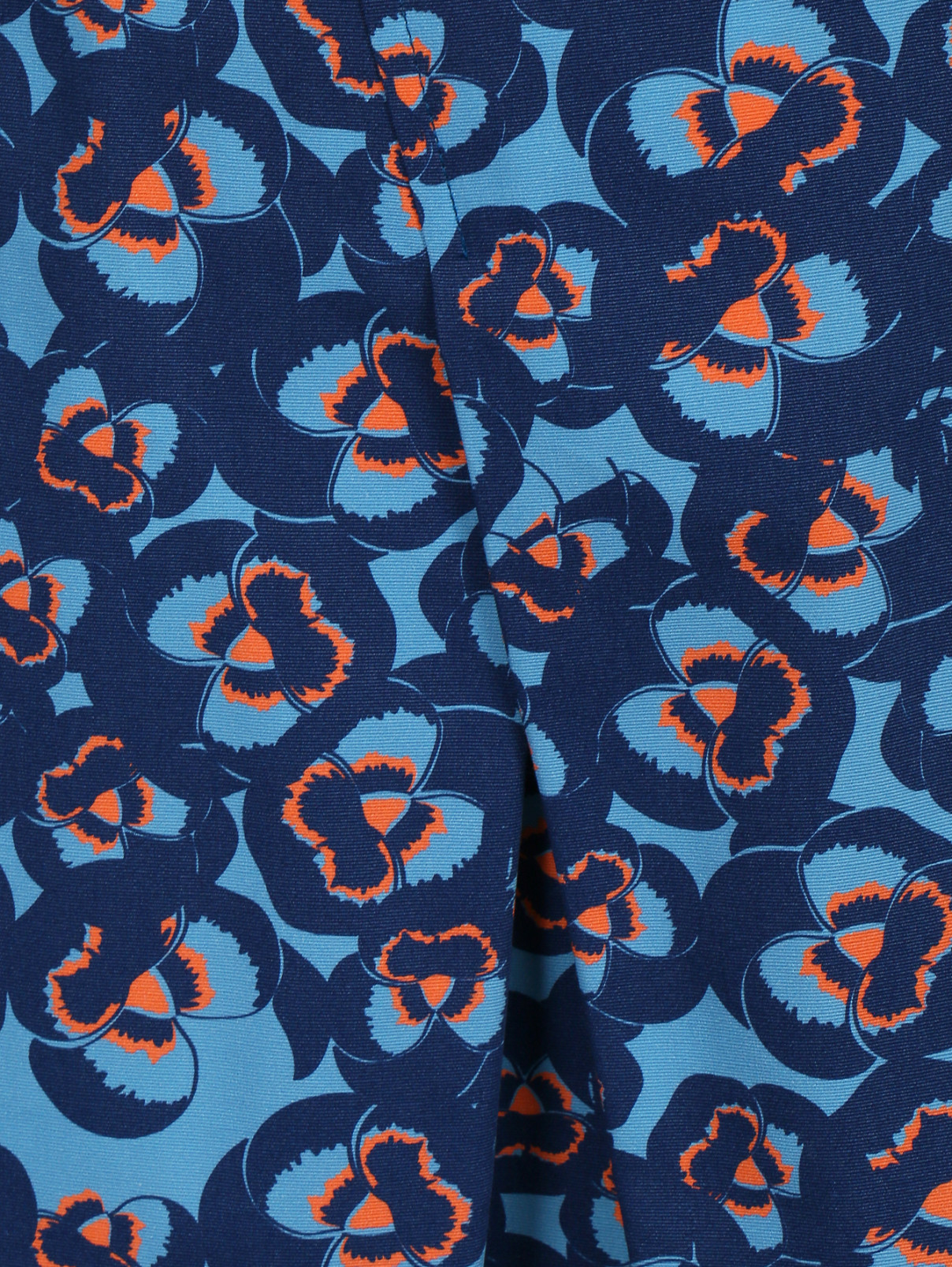 Юбка-мини из хлопка с цветочным узором Jil Sander Navy  –  Деталь1  – Цвет:  Узор