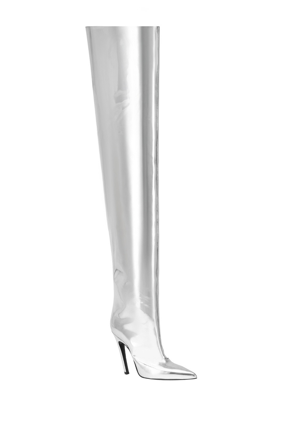 Ботфорты из кожи на шпильке Balenciaga  –  528403 Сапоги Модель Верх-Низ  – Цвет:  Металлик