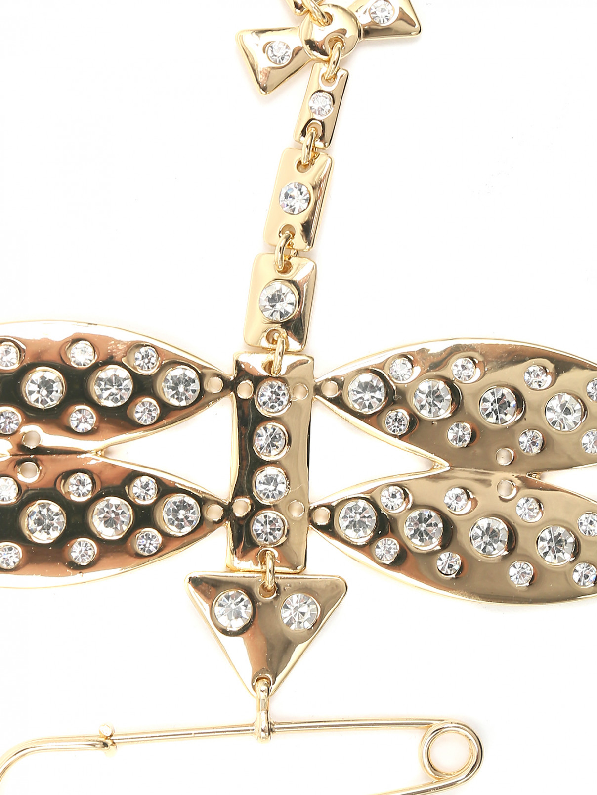Брошь из металла, декорированная кристаллами Marina Rinaldi  –  Деталь  – Цвет:  Золотой