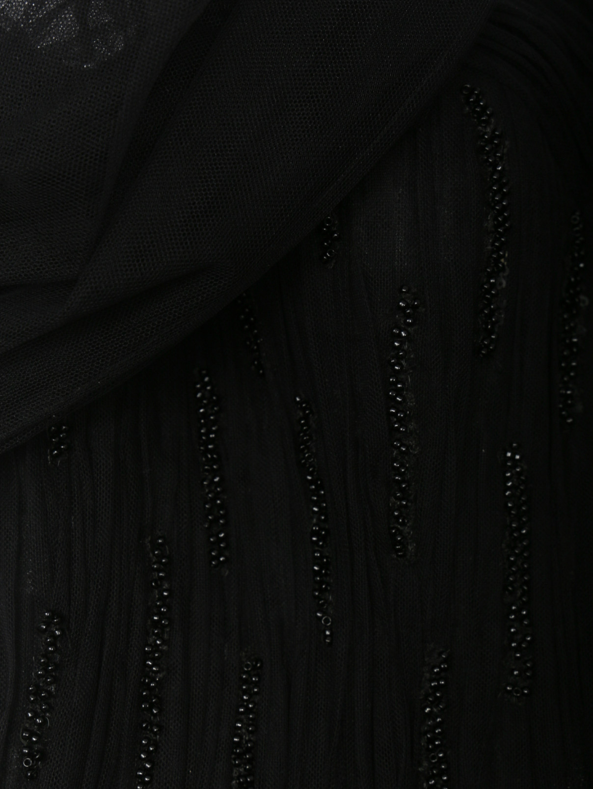 Платье макси с корсетом , пышной юбкой и вышивкой бисером по всему изделию Gaby Charbachi  –  Деталь  – Цвет:  Черный