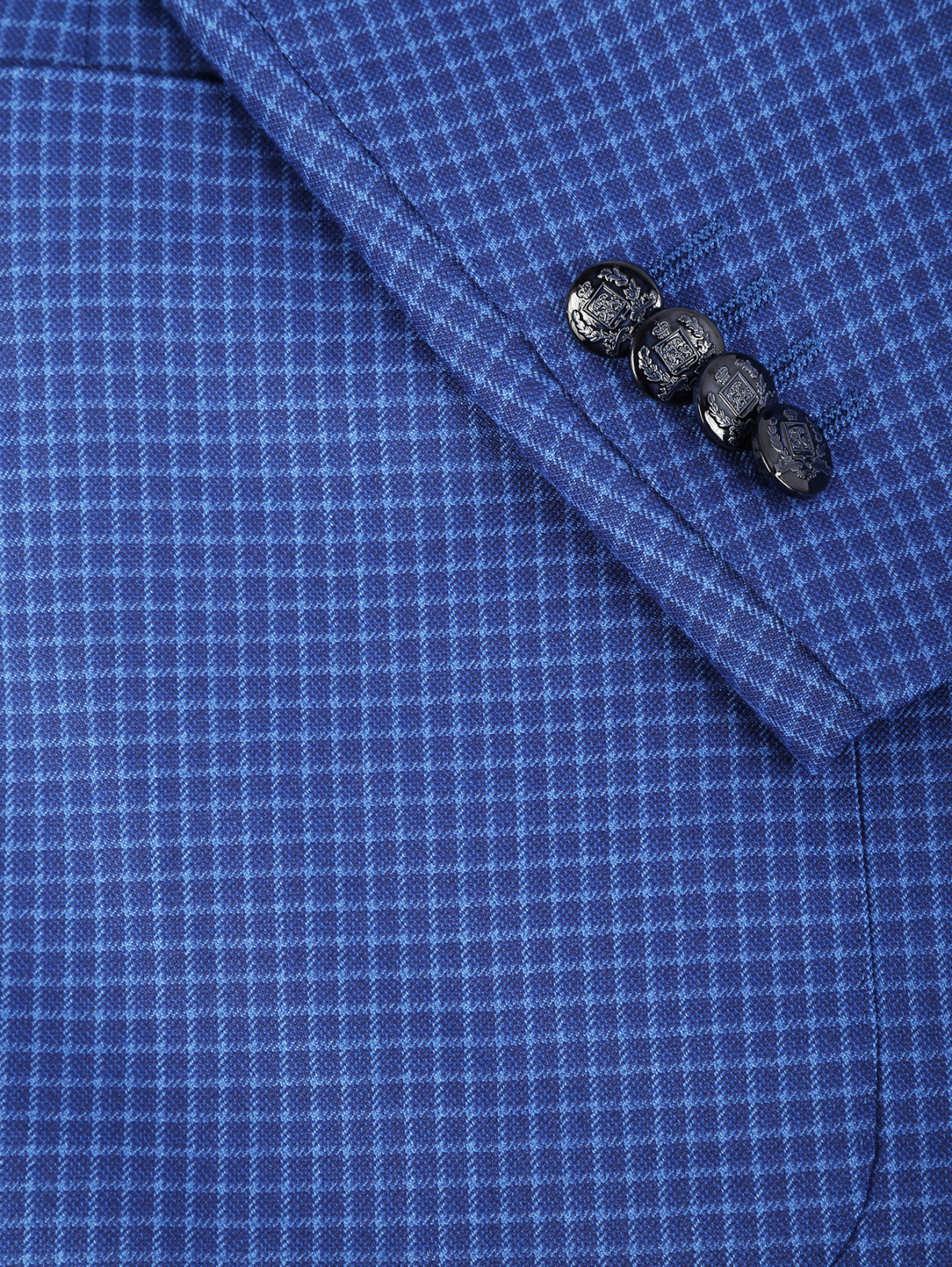 Пиджак из шерсти с узором "клетка" Corneliani  –  Деталь  – Цвет:  Синий