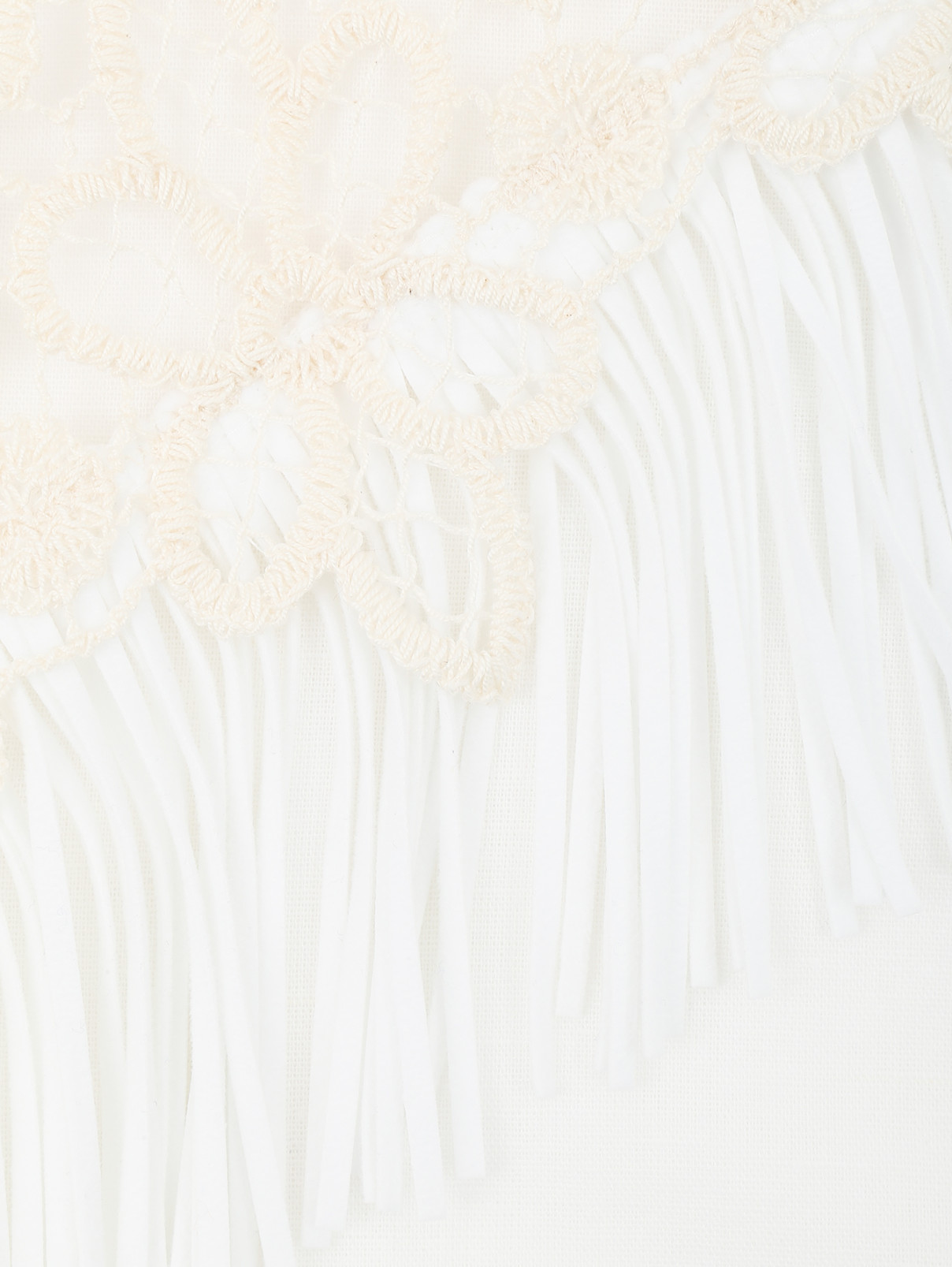 Рубашка из льна с кружевной отделкой и бахромой Raffaela D'Angelo  –  Деталь  – Цвет:  Белый