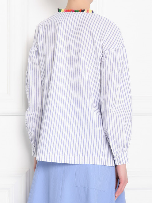 Блуза из хлопка с узором и декоративной отделкой - МодельВерхНиз1