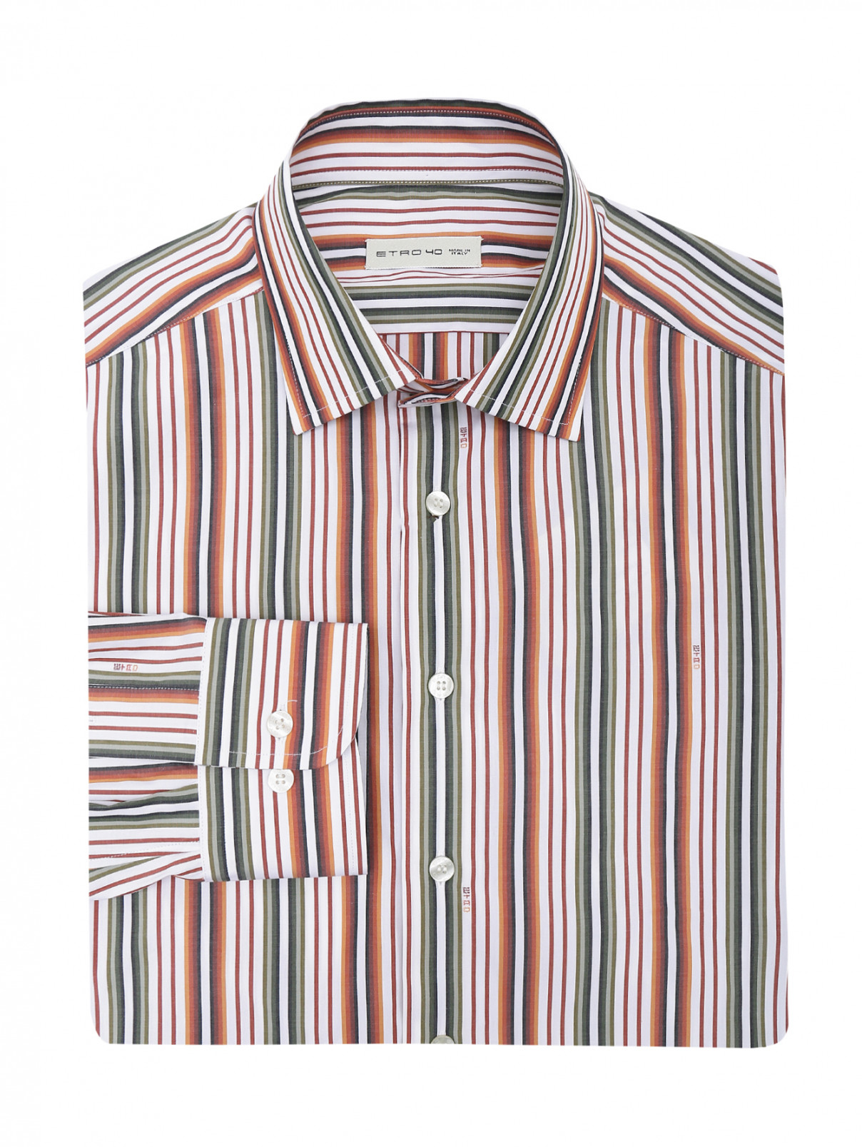 Рубашка из хлопка с узором "полоска" Etro  –  Общий вид  – Цвет:  Узор