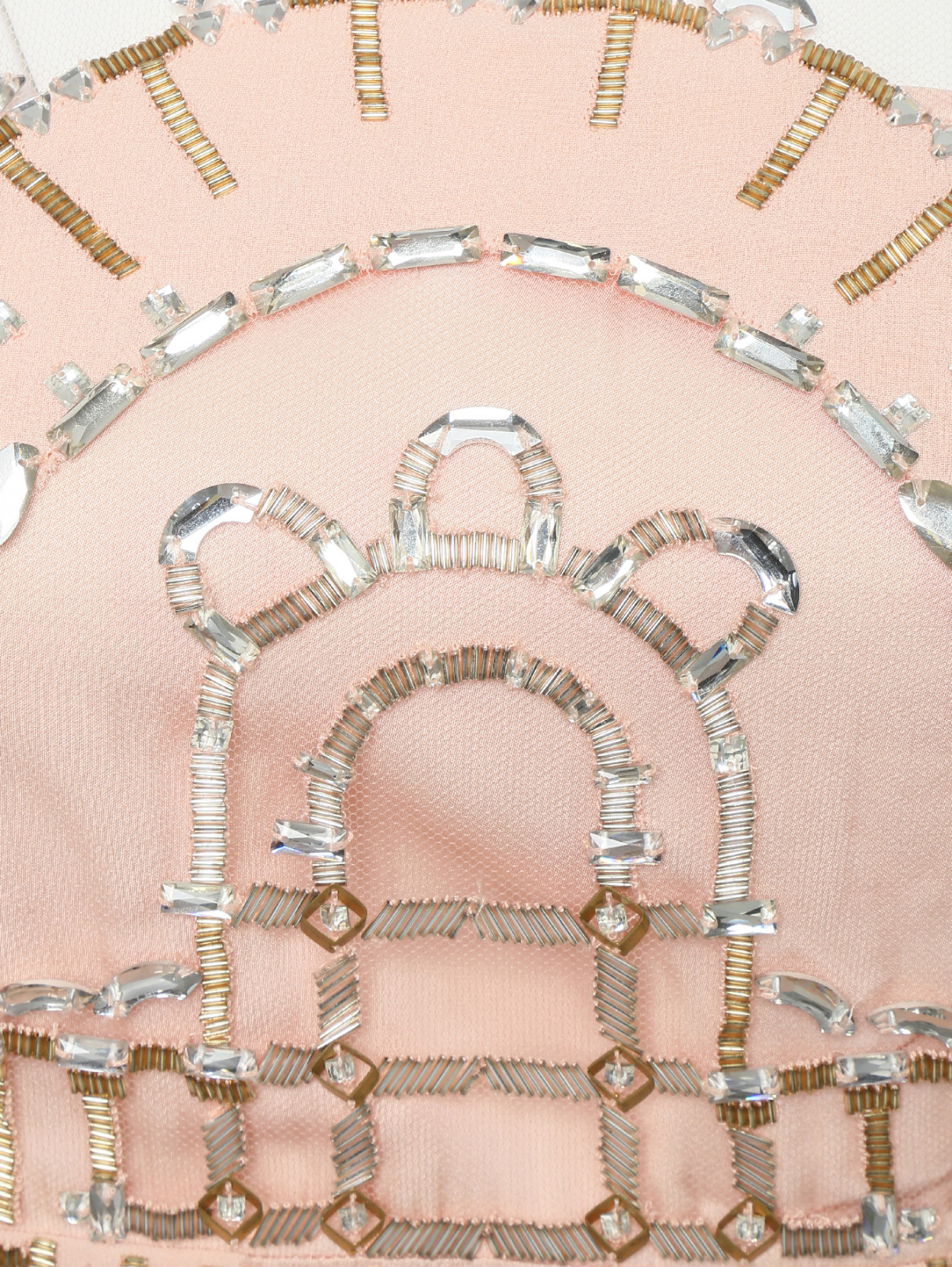 Платье из сетки с вышивкой стеклярусом Temperley London  –  Деталь  – Цвет:  Розовый