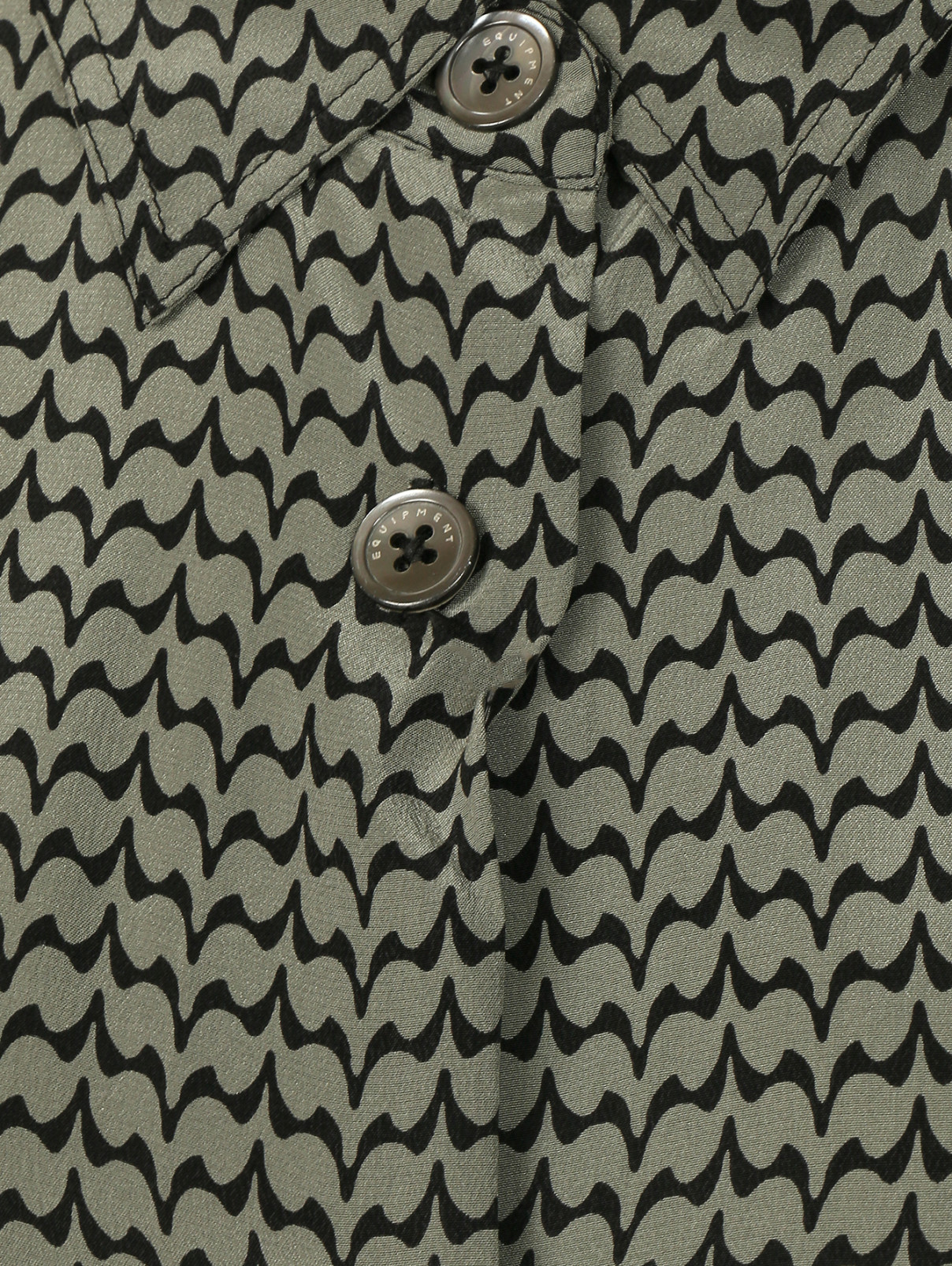Платье-рубашка из шелка с узором Equipment  –  Деталь  – Цвет:  Серый